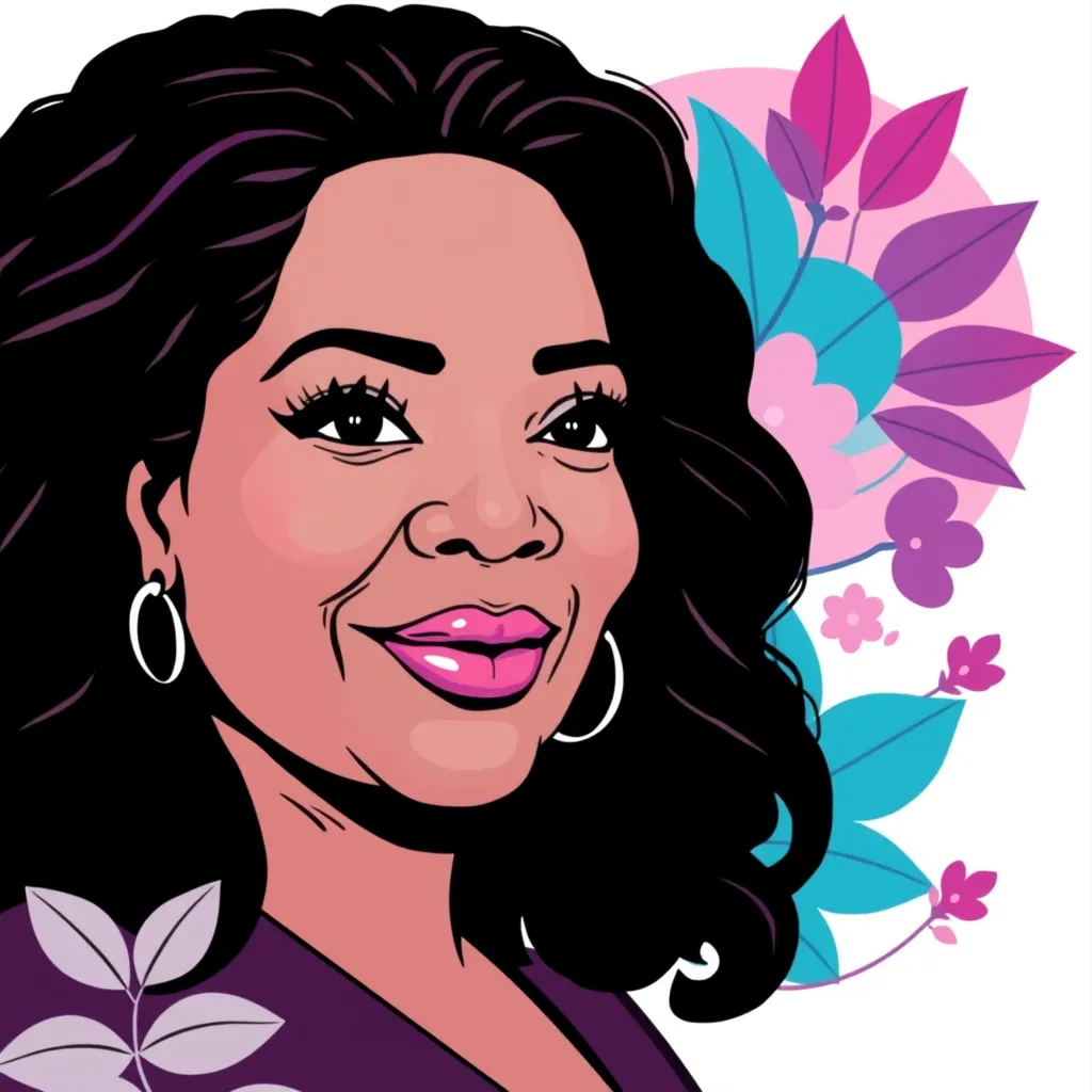 Illustration article Oprah Winfrey menopause. Témoignage.